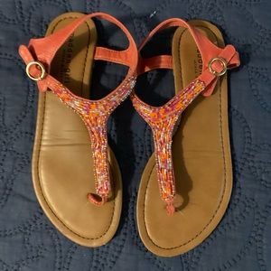 Madden Girl Coral Beaded Sandals Size 8